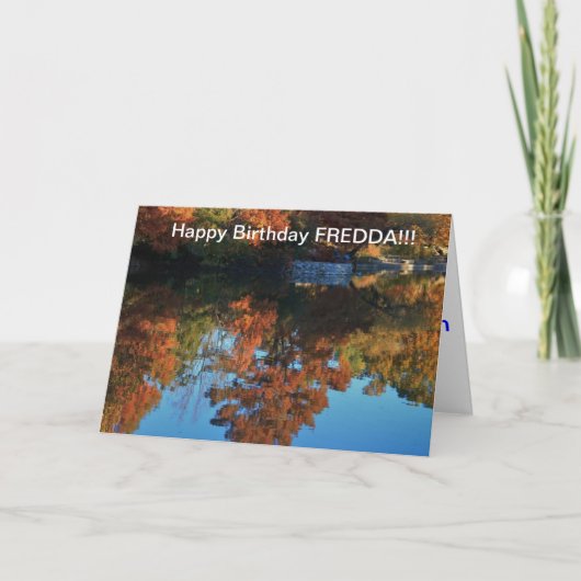水バースデー・カードとのカンザスの秋の反射 カード (正面)