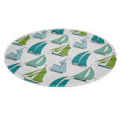 水パターンのヨット カッティングボード (角)