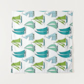 水パターンのヨット タペストリー (正面)