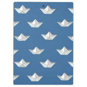 水パターンのOrigamiのボート クリップボード (裏面)