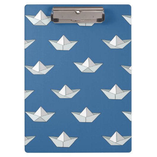 水パターンのOrigamiのボート クリップボード (正面)