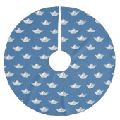 水パターンのOrigamiのボート ブラッシュドポリエステルツリースカート (正面)