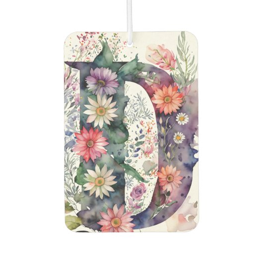 水パーソナライズされたかわいらし彩花モノグラム カーエアーフレッシュナー (正面)