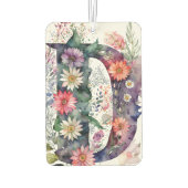 水パーソナライズされたかわいらし彩花モノグラム カーエアーフレッシュナー (裏面)