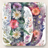 水パーソナライズされたかわいらし彩花モノグラム コースター (正面)