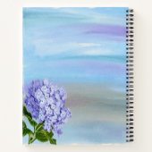 水パーソナライズされたかわいらし色あじさい ノートブック (裏面)