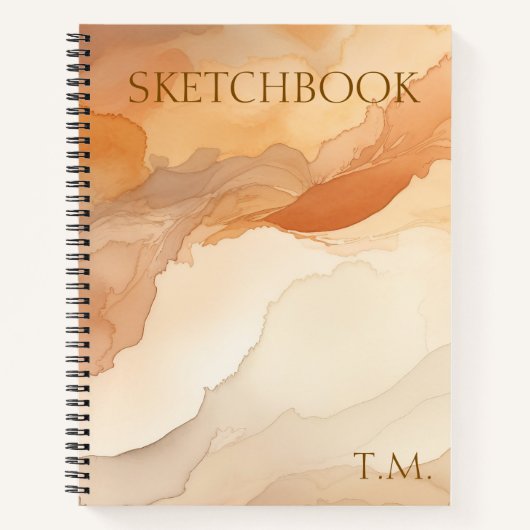 水パーソナライズされたエレガント色スケッチブック ノートブック (正面)
