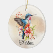 水パーソナライズされたエレガント色ハミングバード セラミックオーナメント (左)