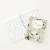 水パーソナライズされたエレガント色マグノリアス ノートブック (内部)