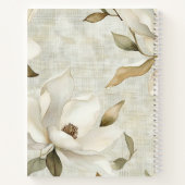 水パーソナライズされたエレガント色マグノリアス ノートブック (裏面)