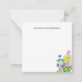 水パーソナライズされたカラフル色の野生の花 ノートカード (正面)