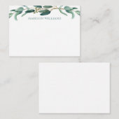 水パーソナライズされたスタイリッシュエレガント色ユーカリ ノートカード (正面/裏面)