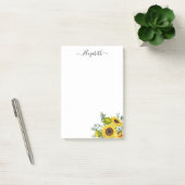 水パーソナライズされたモダン色の黄色ひまわり ポストイット (オフィス)