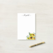 水パーソナライズされたモダン色の黄色ひまわり ポストイット (デスク上)