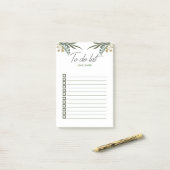 水パーソナライズされたモダン色ボタニ葉カル ポストイット (デスク上)