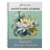 水パーソナライズされたユリ緑のマインドフルネスジャーナル ノートブック (正面)