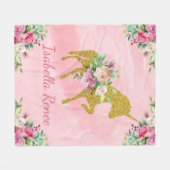 水パーソナライズされた彩一角 フリースブランケット (正面(横))