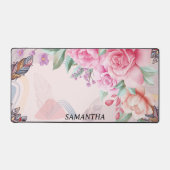 水パーソナライズされた彩花模様 デスクマット (正面)