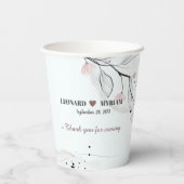 水パーソナライズされた彩花結婚記念日 紙コップ (裏面)