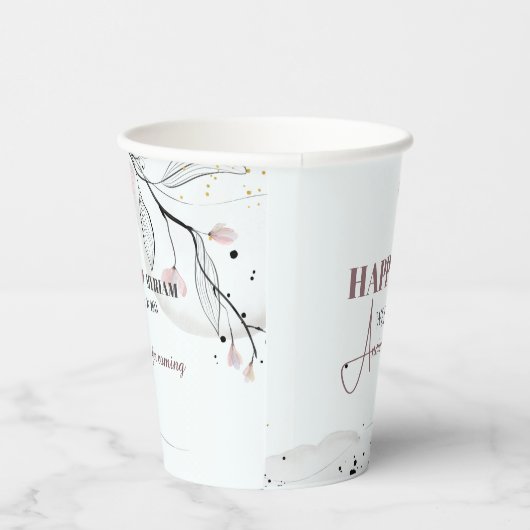 水パーソナライズされた彩花結婚記念日 紙コップ (右)