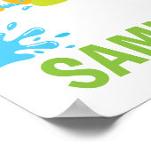 水パーソナライズされた戦争の誕生日パーティーのサイン ポスター (角)