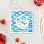 水パーソナライズされた砲誕生日紙プレート スタンダードカクテルナプキン (インサイチュ)