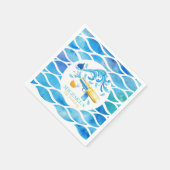 水パーソナライズされた砲誕生日紙プレート スタンダードカクテルナプキン (角)