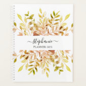 水パーソナライズされた素朴色 プランナー手帳 (正面)