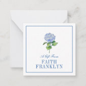 水パーソナライズされた色あじさいギフトエンクロージャー ノートカード (正面)