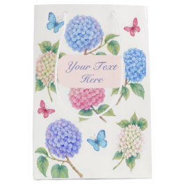 水パーソナライズされた色あじさい抱き枕 ミディアムペーパーバッグ