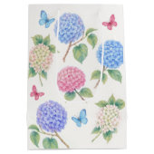 水パーソナライズされた色あじさい抱き枕 ミディアムペーパーバッグ (裏面)