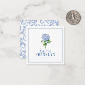 水パーソナライズされた色あじさい ノートカード (正面/裏面インサイチュ)