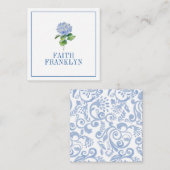 水パーソナライズされた色あじさい ノートカード (正面/裏面)