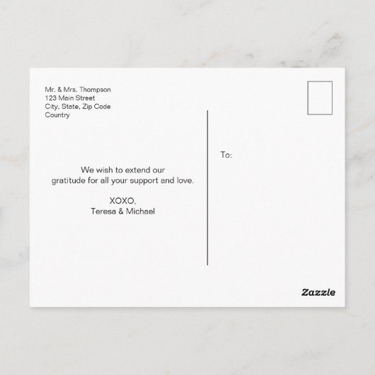 水パーソナライズされた色さくらんぼ花ありがとう ポストカード (裏面)