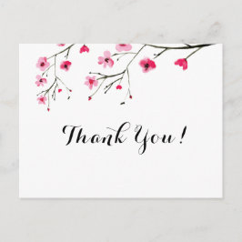 水パーソナライズされた色さくらんぼ花ありがとう ポストカード
