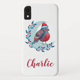 水パーソナライズされた色のクリスマスの鳥の月 iPhone XRケース