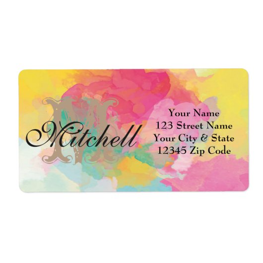 水パーソナライズされた色の出荷住所 シール (正面)