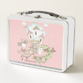 水パーソナライズされた色の城プリンセスドラゴンミー メタルランチボックス (正面)