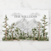 水パーソナライズされた色の山と森 フードラベル (シングルラベル)