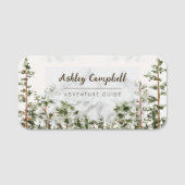 水パーソナライズされた色の山と森 名札 (正面)