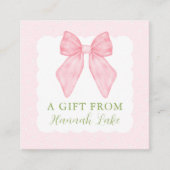 水パーソナライズされた色の弓の呼び出し エンクロージャーカード (正面)