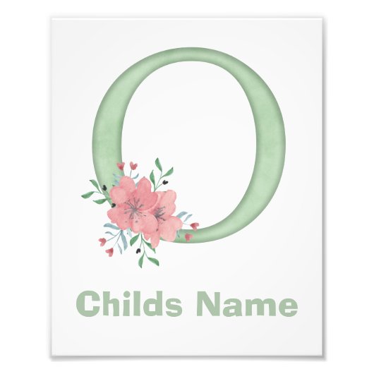 水パーソナライズされた色の文字Oフォトプリント フォトプリント            (正面)