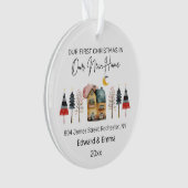 水パーソナライズされた色の新しいホーム初めてのクリスマス オーナメント (正面)