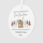 水パーソナライズされた色の新しいホーム初めてのクリスマス オーナメント (正面)
