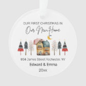 水パーソナライズされた色の新しいホーム初めてのクリスマス オーナメント (正面)