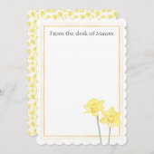 水パーソナライズされた色の水仙 サンキューカード (正面/裏面)