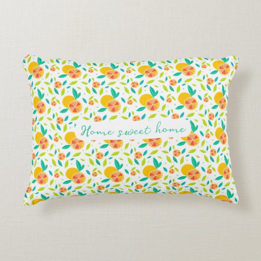 水パーソナライズされた色の甘いオレンジ アクセントクッション (正面)