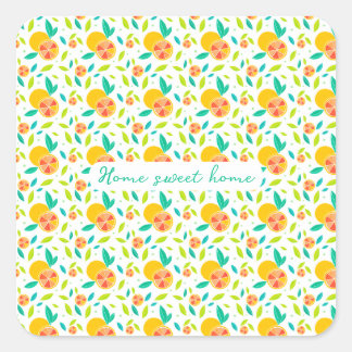 水パーソナライズされた色の甘いオレンジ スクエアシール