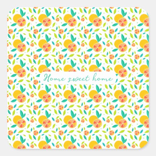 水パーソナライズされた色の甘いオレンジ スクエアシール (正面)