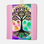 水パーソナライズされた色の生命の木感動的 セラミックオーナメント (左)